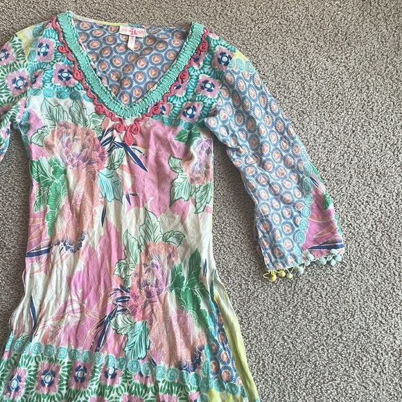 Z&L Europe cotton beach coverup Pom Pom detail small - Picture 2 of 5